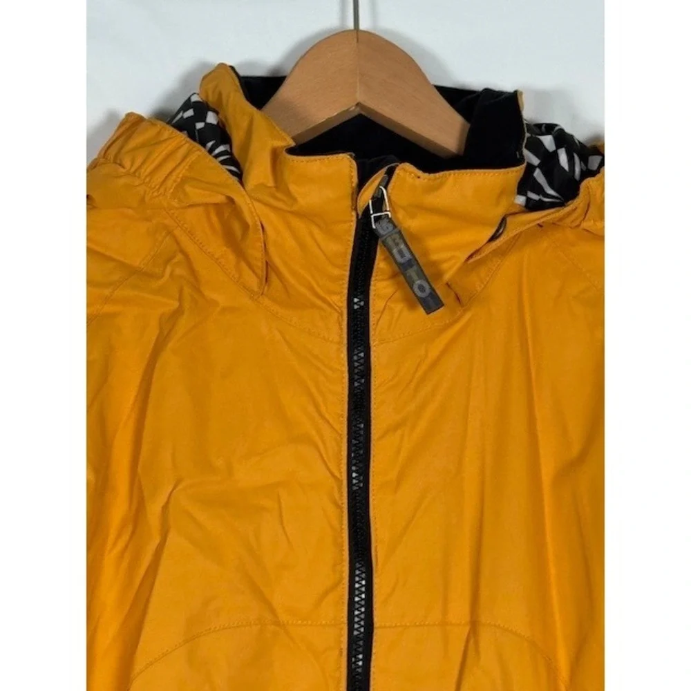 Burton Snowboard Jacket Boys Youth Yellow Hooded Full Zip Winter Gear - L